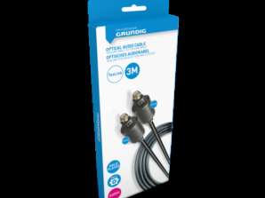 3 m optisk lydkabel - BLK-kabel av høy kvalitet for utmerket lydoverføring