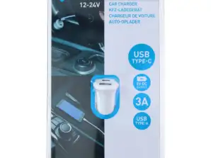 USB C Car Charger Made of Rugged ABS Fast Charging Adapter for Vehicles