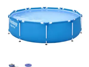 Bazén z PVC – 305 x 75 cm Bazén – odolný vonkajší bazén – prenosný rámový bazén z PVC