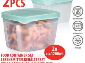 Pacote de 2 recipientes para armazenamento de alimentos Recipientes herméticos para alimentos de 1200