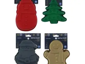 4 Pack Christmas Bakeware Festive Holiday Treat Molds Durable Silicone Mold Set