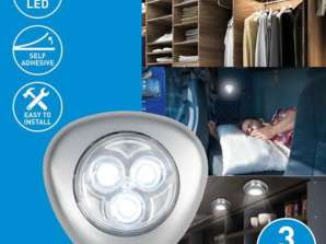 Paquet de 3 lumières LED activées par pression 3 lumières PL durables et ensemble d’éclairage de chemin