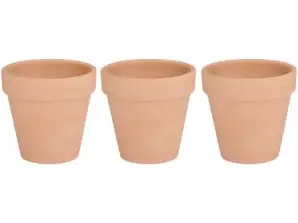 Set of 3 round flower pots Ø9 5 cm, ideal for herbs, flowers and small houseplants