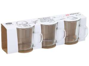 Set od 3 elegantne čaše za čaj od 200 ml Izdržljiv i elegantan pribor za piće za tople napitke