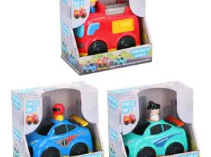3 stumiamų transporto priemonių rinkinys, interaktyvūs patvarūs žaisliniai automobiliai pramogoms ir mokymuisi mažyliams
