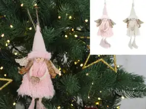 Set of 2 Angels for Hanging Height approx. 18cm Heavenly Christmas Decoration