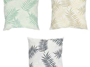 Set of 3 Outdoor Pillows with Leaf Motif 45x45cm