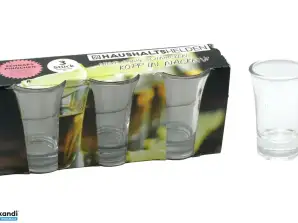 Комплект от 3 чаши за шот 4cl от стъкло – Перфектен за партита и общуване