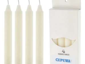 Упаковка из 4 свечей в кремовых палочках 15 см – Elegant Candle Set