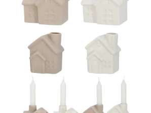Sada 4 keramických domácích svícnů pro tyčové svíčky Dekorativní bytové akcenty