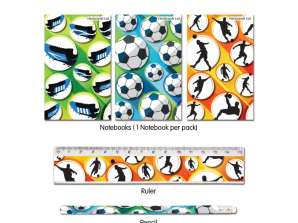 5-delad fotboll brevpappersset skrivande för barn temapaket