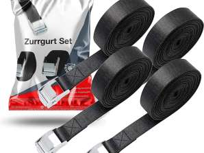 5X Lashing Strap 250 cm Tension Straps Fastening Straps Strap for Attachment Tension Strap Expander with Clamps