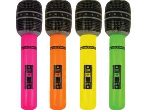 Inflatable Microphones 25 cm Neon Colors Set of 4 Party Supplies & Event Decoration