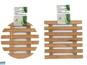 Bambusz alátét kerek és négyzet alakú vegyes 17x17cm Természetes és sokoldalú kiegészítők konyhába és