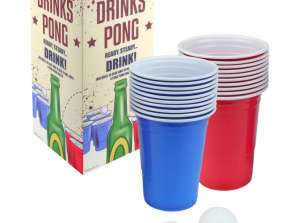 Bira Pong Seti 24 Parça – Parti İçme Oyunu Bira Pong Kupa ve Top Seti