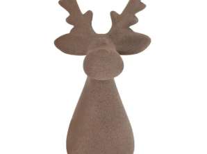 Brown Reindeer Sand Figurine approx. 14cm Height Christmas Decoration Made of Sand for Tables & Shelves