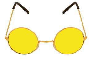 Occhiali da vista per adulti con lenti gialle e montatura dorata, accessorio elegante