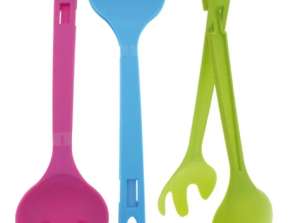 Colorful Frosty 2 in 1 Salad Servers Assorted Colors 29x8x2cm