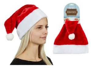 Przytulna czerwono-biała czapka bożonarodzeniowa – miękkie świąteczne nakrycie głowy na święta