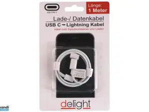 1m USB C to iPhone Charging/Data Cable - White - Quick Connection