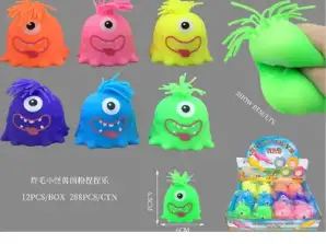Stretchy Anti Stress Monster Set of 6 approx. 7cm Long Stress Relief Toy