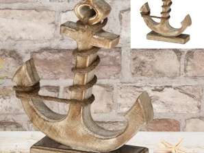 Decorative anchor for standing Medium Maritime coastal decoration Height approx. 28 cm