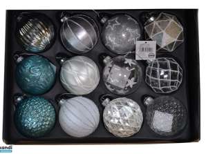 Deluxe Glass Christmas Baubles Ø 6cm Assortment F – Presented in a stylish display