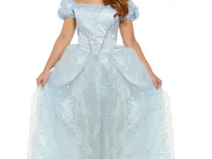 Deluxe kostume til tabt prinsesse eventyr kostume og tiara til voksne