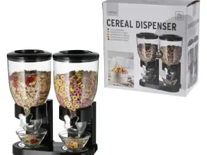 Double Cereal Dispenser Svart Praktiskt kökstillbehör
