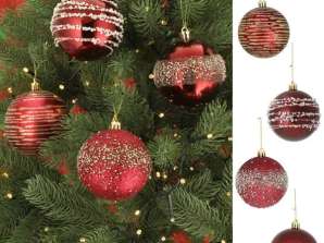 Donkerrode kerstboomballen set van 4 ca. 8 cm diameter Elegante kerstdecoratie