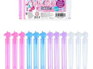 Unicorn bubbles feströr 4 ml 10,5 cm i 4 färger - festpresenter till barn