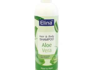 Elina med 500ml Aloe Vera Gel de Ducha para el Cabello y el Cuerpo Limpiador Hidratante para el Cabello