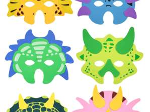 Набір масок динозаврів Eva 6 предметів різного дизайну Аксесуари для дитячої вечірки
