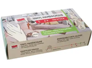 Extra Thin Vinyl Disposable Gloves Size L Pack of 100 Flexible Light Protection