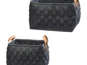 Felt Basket Set Anthracite 2 Stykker Stilig organisere og lagre!