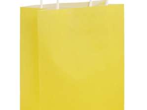 Gelbe Tragetasche mit Henkeln  14x21x7 cm   Ideal für Geschenk & Alltag