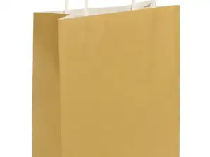 Goldene Tasche mit Griff  elegant  14x21x7 cm
