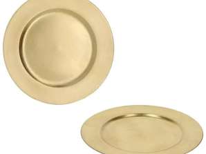 Zlatni ukrasni tanjur promjera 33 cm – elegantan vrhunac za vaš interijer
