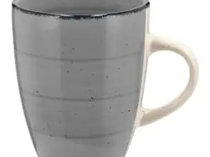 šedý keramický hrnek cca. 11cmh stylové nádobí na kávu, čaj nebo nápoje