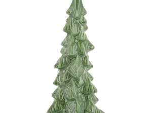 Velký zelený keramický vánoční stromeček slavnostní dekorace 32 cm vysoká