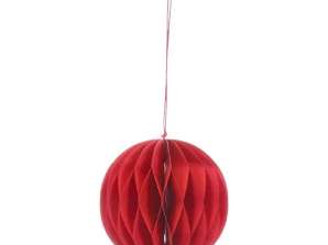 Grote rode ronde honingraathanger diameter 10 cm feestelijke decoratie