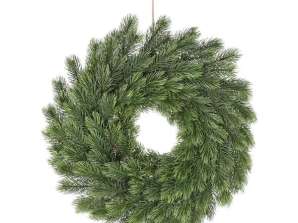 Corona de abeto artificial verde Decoración navideña clásica aprox. 40 cm de diámetro