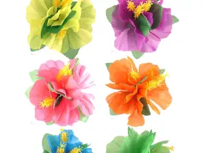 Hair Clip Hibiscus Flower 6 Pack Neon Colors Versatile & Trendy