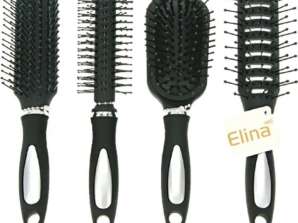 Hairbrush with ergonomic grip 17cm 4 assorted colors