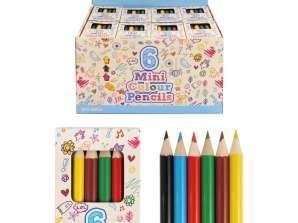 Polovični format Penloden 6 pakiranje v škatli 6 Različne barve Kompaktna barvita pisala za šolo in umetnost