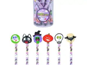 Halloween Pencils With Eraser 6 Designs Thematic Stationery