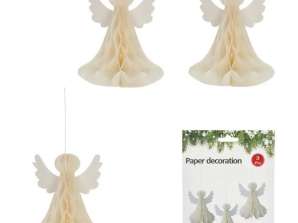 Colgante Angel Honeycomb blanco set de 3 – Decoración navideña aprox. 12cm de altura