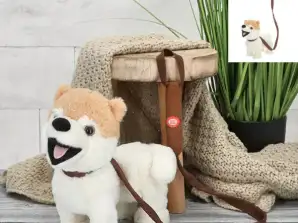 Интерактивно плюшено куче Бело със звукова функция 30х28см | Ходове & Лае | Пухкава играчка куче