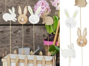 Rabbit Planting Sticks Simple Design Pack of 4 Approx. 30cm Decoration for the Garden
