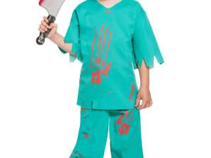 Çocuklar Kanlı Cerrah Kostüm Büyük 10 12 Yıl Cadılar Bayramı için İdeal